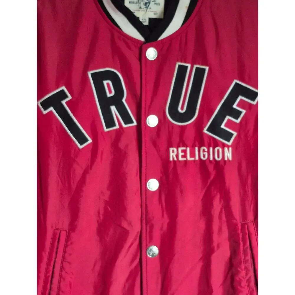 Vintage True Religion Varsity Jacket Size‎ XL Red Varsity Rare Great logo